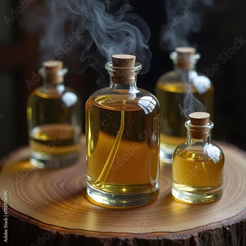 Enigmatic Elixir: A Mystical Fusion of Aromas in Unlabeled Bottles photo