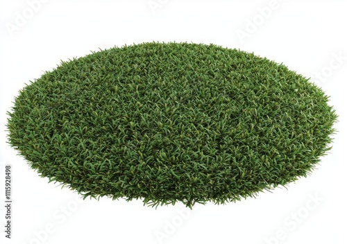 The grass blades stretch up, surrounded by lush vegetation.