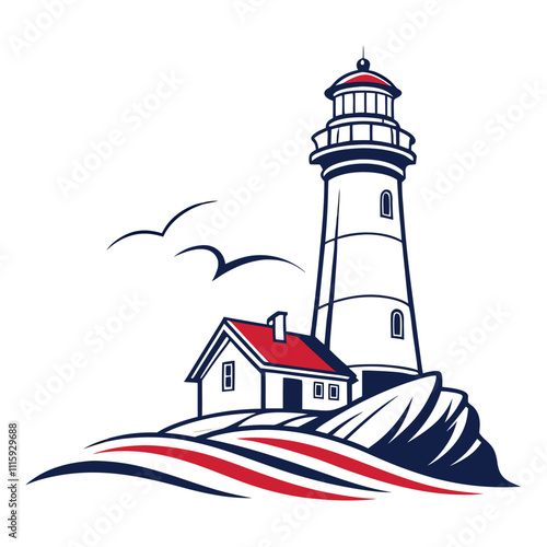 lighthouse on a white background