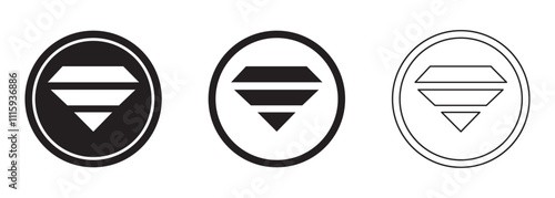 Diamond icon flat style design. Diamond silhouette icon. Abstract black diamond.