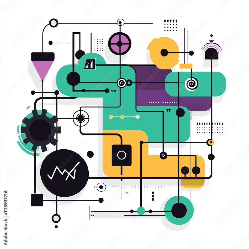 Obraz premium Minimalist Digital Design Showcasing Technological Integration Elements