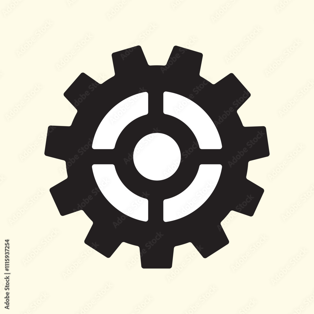 Gear icon. Gear Settings symbol, cogwheel. Functions symbol. Settings icon vector Illustration Gear icon. Gear Settings symbol, cogwheel. Functions symbol. Settings icon vector Illustration