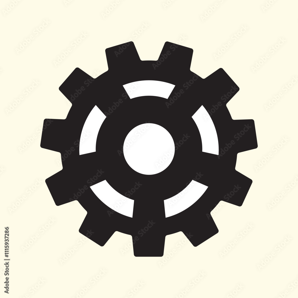 Obraz premium Gear icon. Gear Settings symbol, cogwheel. Functions symbol. Settings icon vector Illustration