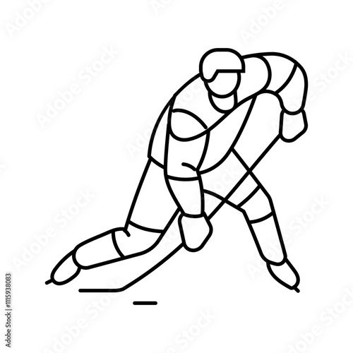 slap shot ice hockey sport game line icon vector. slap shot ice hockey sport game sign. isolated contour symbol black illustration