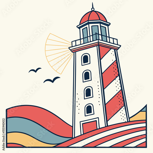 lighthouse on a white background