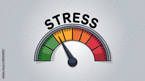 Stress Level Gauge Meter Indicator Design
