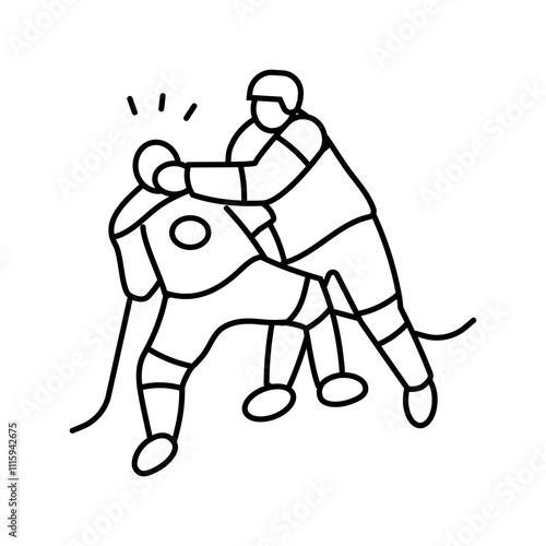 boarding ice hockey sport line icon vector. boarding ice hockey sport sign. isolated contour symbol black illustration