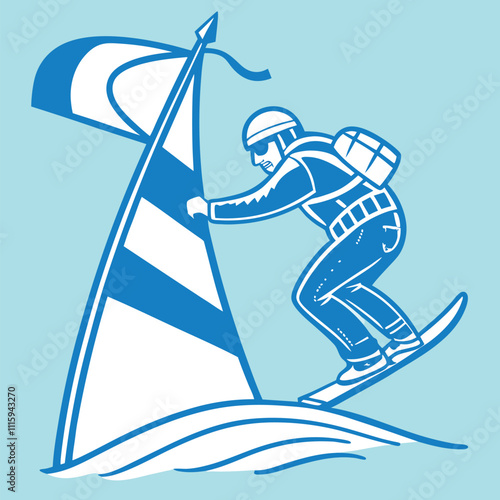 windsurfer on the sea