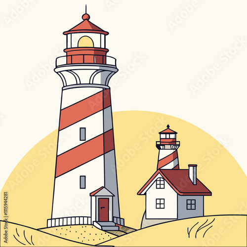 lighthouse on a white background