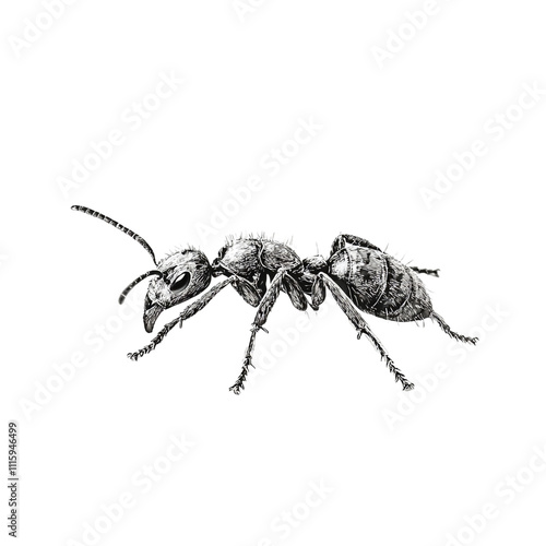 Ant isolated on transparent background. photo