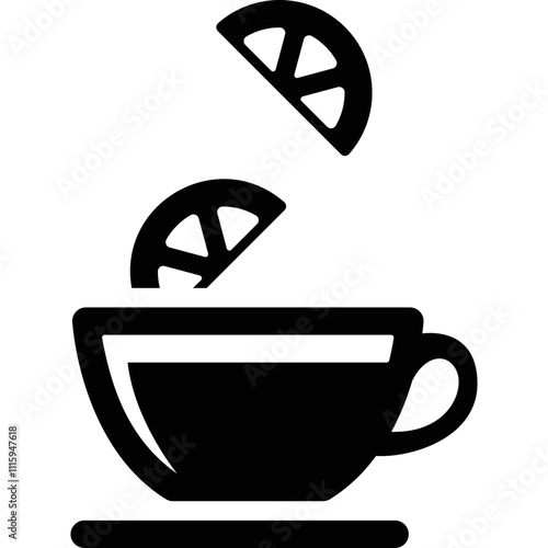 Simple vector icon tea, lemon