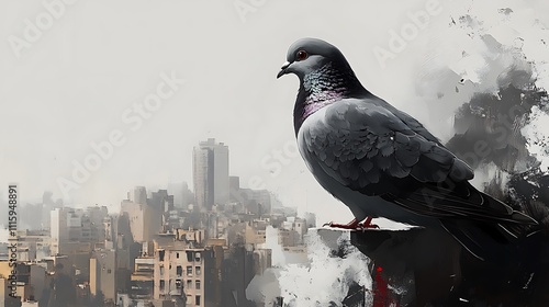 Hand drawn pigeon bird pencil sketch images capturing unique lifelike feather details photo