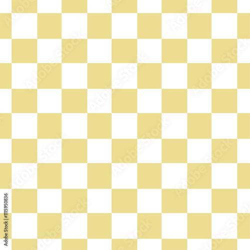 Chequered seamless pattern. Yellow and white colours background. Vintage backdrop.