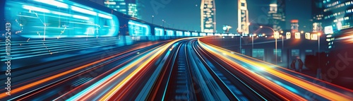 A highenergy depiction of a global network of hyperloop trains connecting continents, front view, illustrating rapid transit, digital tone, Splitcomplementary color scheme