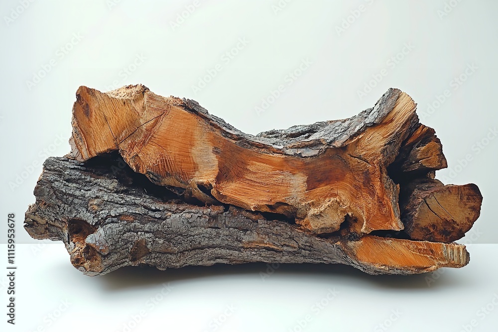 Isolated firewood on a white backdrop. Generative Ai Isolated firewood on a white backdrop. Generative Ai