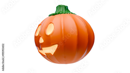 Pumpkin head illustration. 3d render. PNG with alpha in high resolution. Halloween ilustrations.