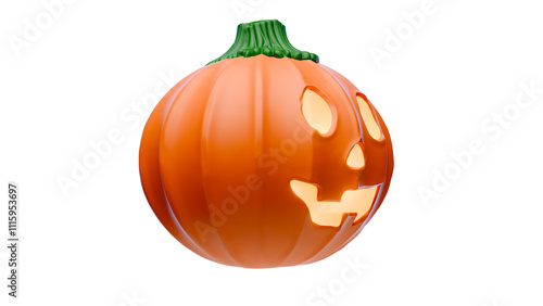 Pumpkin head illustration. 3d render. PNG with alpha in high resolution. Halloween ilustrations.