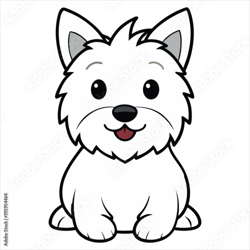 West Highland White Terrier Baby Dog clipart, Dog Puppy Sitting Expression design, Domestic baby Pet cartoon lover design sublimation
