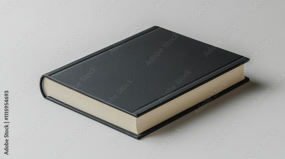 A closed black book with a textured cover, suggesting a blank canvas for writing or reading. A closed black book with a textured cover, suggesting a blank canvas for writing or reading.