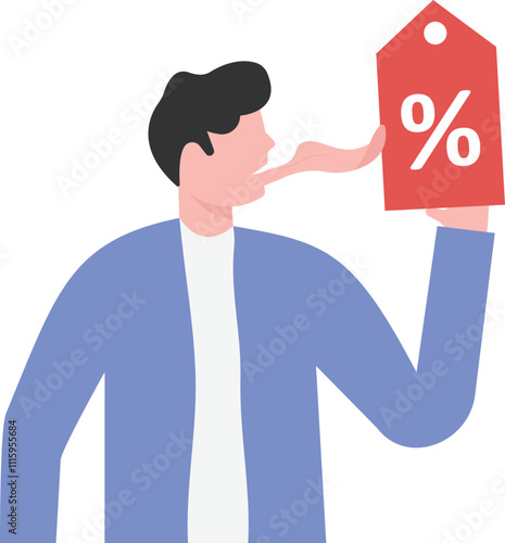 The greedy merchant, the temptation and desire for money,

