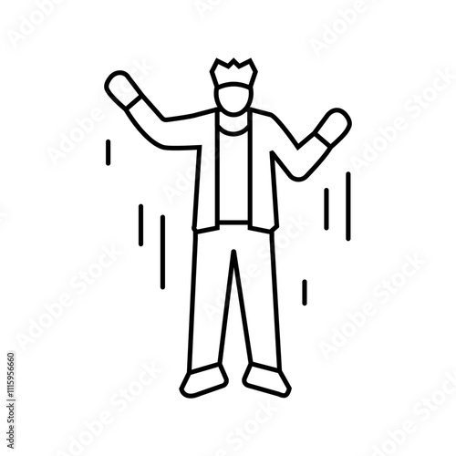 pogo dance subculture style line icon vector. pogo dance subculture style sign. isolated contour symbol black illustration