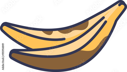 Illustration of a ripe banana with brown spots, symbolizing spoilage.