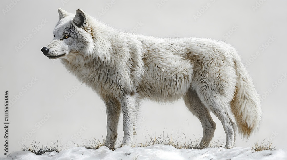 Obraz premium Hand drawn wolf running pencil sketch wallpaper images capturing natural artistic grace
