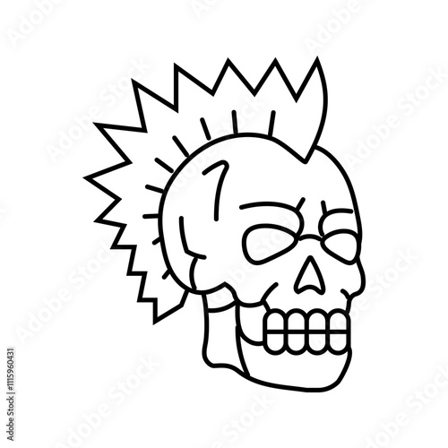 punk lifestyle subculture style line icon vector. punk lifestyle subculture style sign. isolated contour symbol black illustration