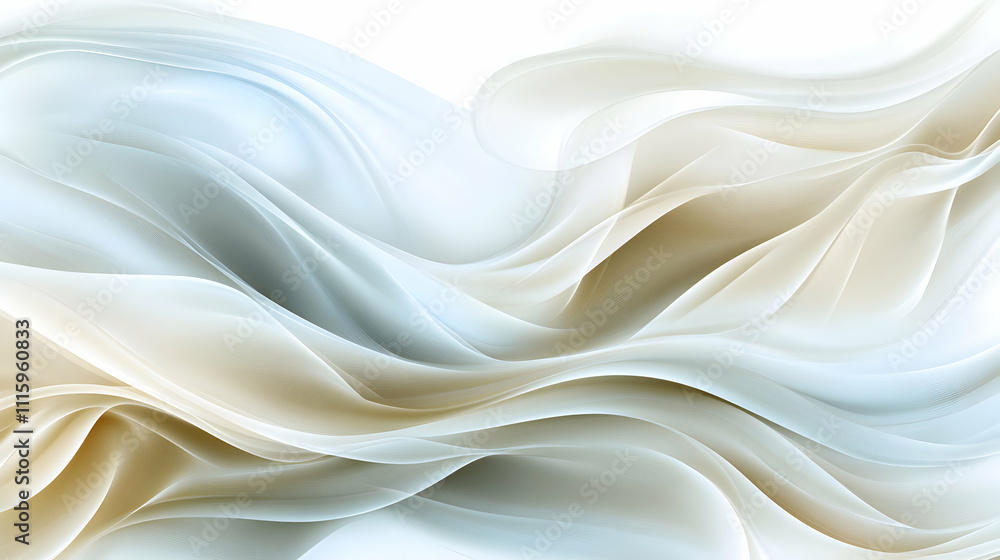 Obraz premium Abstract swirling beige and blue fabric texture background. Ideal for elegant designs, presentations, and websites.