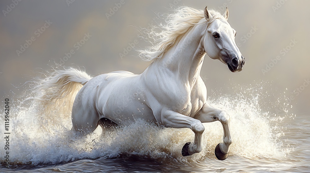 Obraz premium Horse galloping pencil art graceful and lifelike design