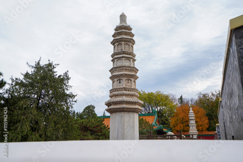 Stone pagoda on the north side of Xumi Lingjing Site, Summer Palace, Beijing. photo