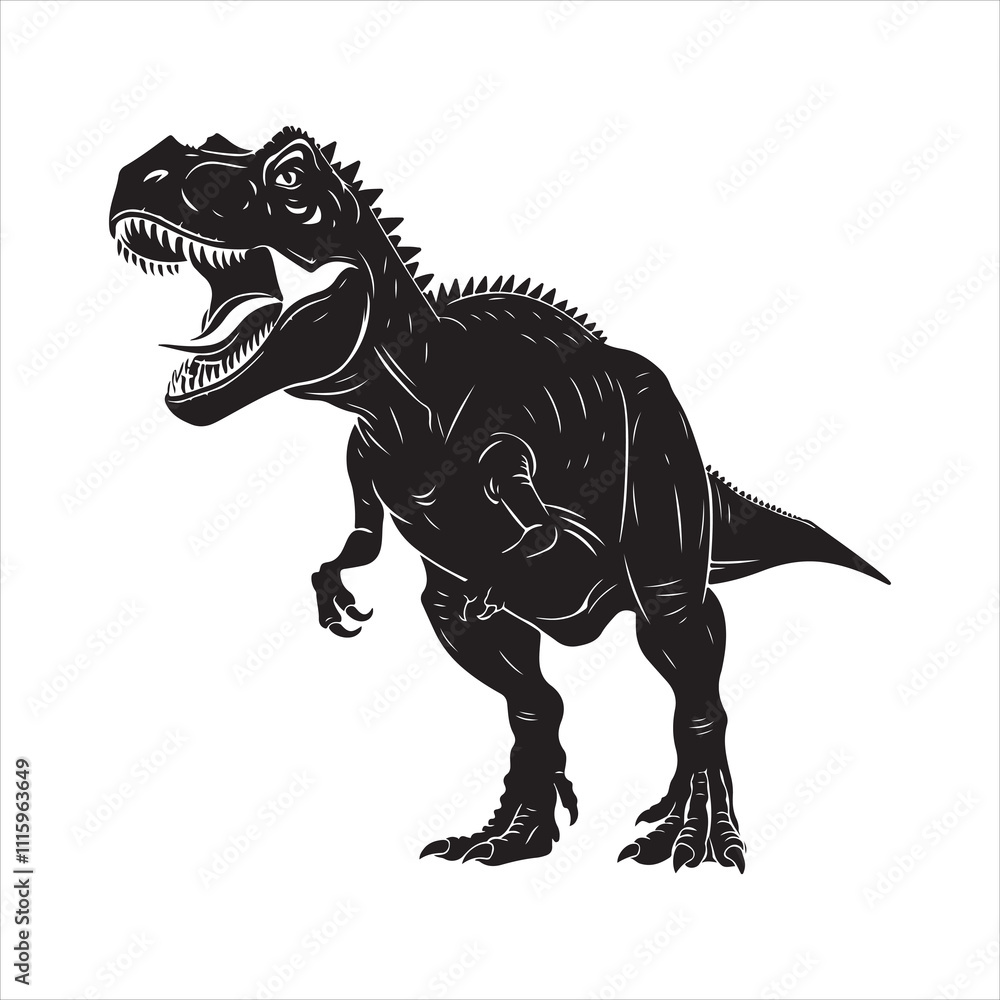 Fototapeta premium set of vector dinosaur different types silhouette 