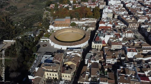Drone video of city Ronda in Spain, Andalusia