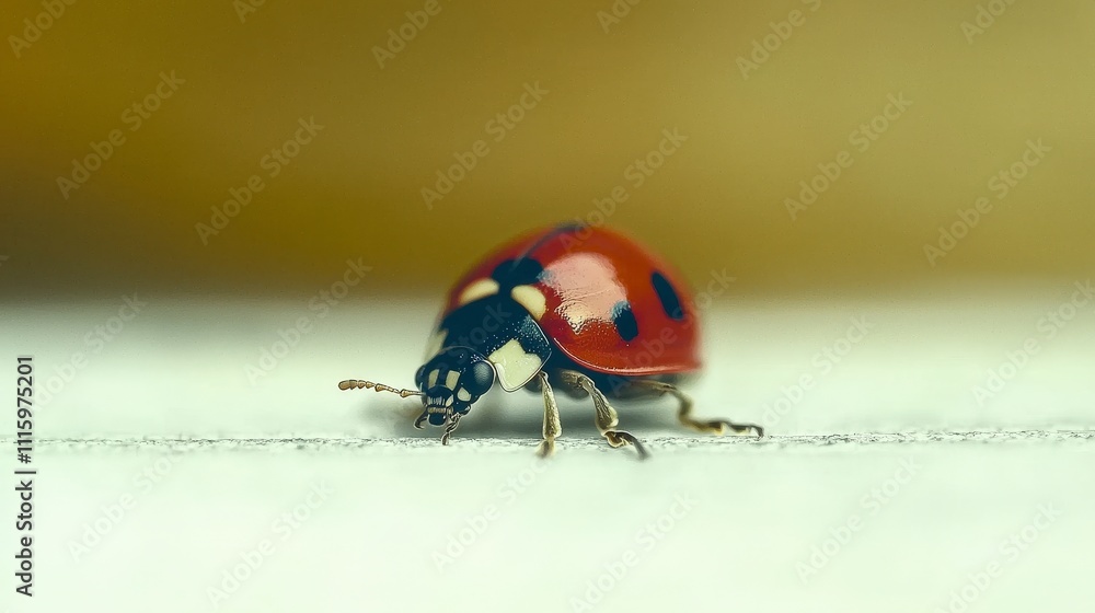 Fototapeta premium Close up Ladybug on White Nature Insect Macro Photography