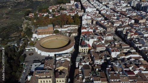 Drone video of city Ronda in Spain, Andalusia