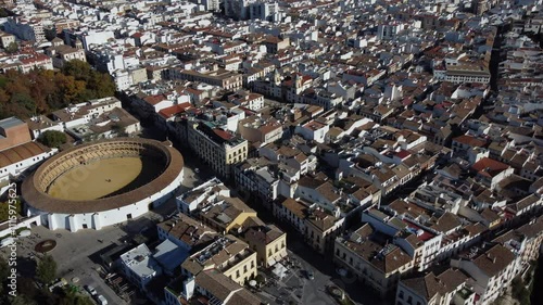 Drone video of city Ronda in Spain, Andalusia