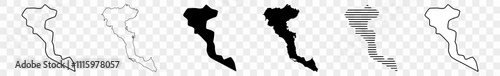 Corfu Map Black | Border | Greek Island Greece | Transparent Isolated | Variations