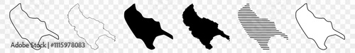 Zakynthos Map Black | Border | Greek Island Greece | Transparent Isolated | Variations