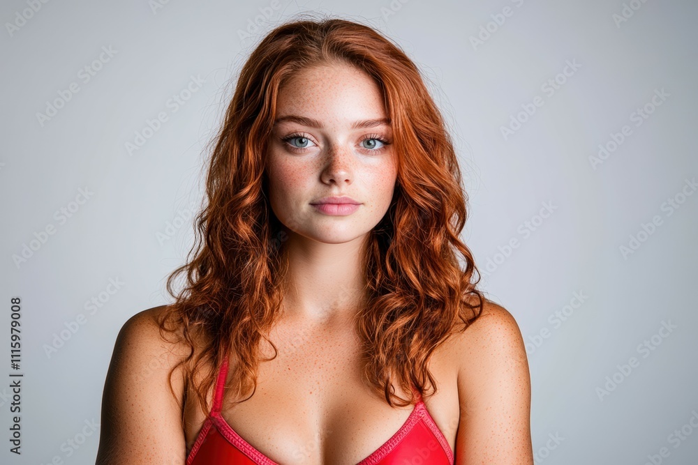 Fototapeta premium Six-year girl runs with a swimming circle swim in the sea. Beautiful simple AI generated image