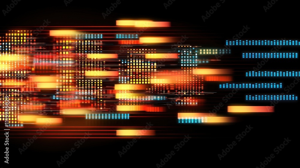 Fototapeta premium Abstract Digital Data Stream: A Dynamic Visualization of Information Flow