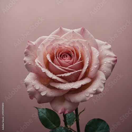 A pink rose with petals shaped like clouds. photo