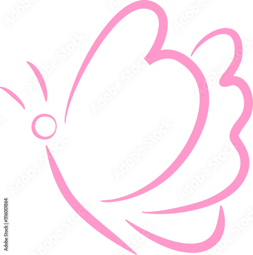 Butterfly Doodle Line Style