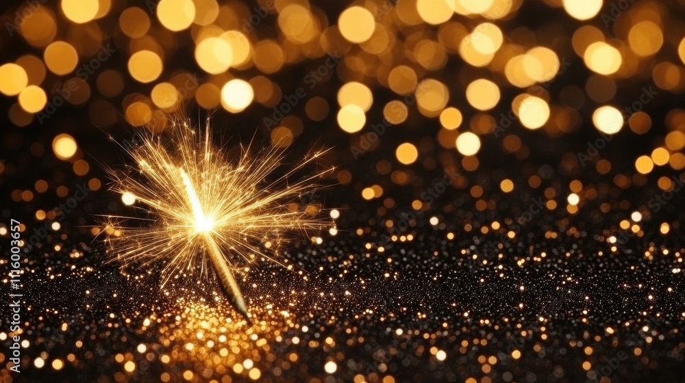 Obraz premium Captivating sparkler display at night celebration magical atmosphere close-up view enchanting light effects