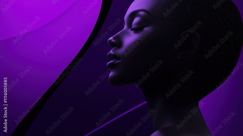 Obraz premium Purple Dream: A Portrait in Silhouette