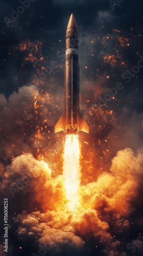Rocket launch at sunset creates dramatic sky and powerful smoke clouds