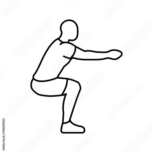 squats fitness exercise leg line icon vector. squats fitness exercise leg sign. isolated contour symbol black illustration