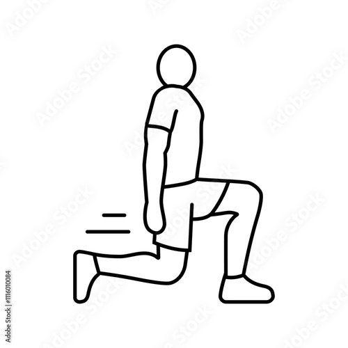 lunges fitness exercise leg line icon vector. lunges fitness exercise leg sign. isolated contour symbol black illustration