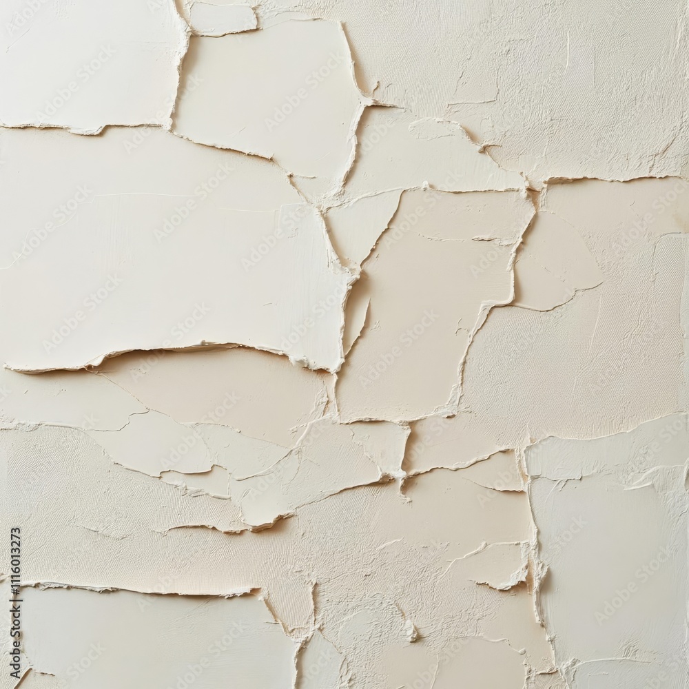 Obraz premium Monolithic plaster artwork with a textured, raw surface, evoking primal artistry