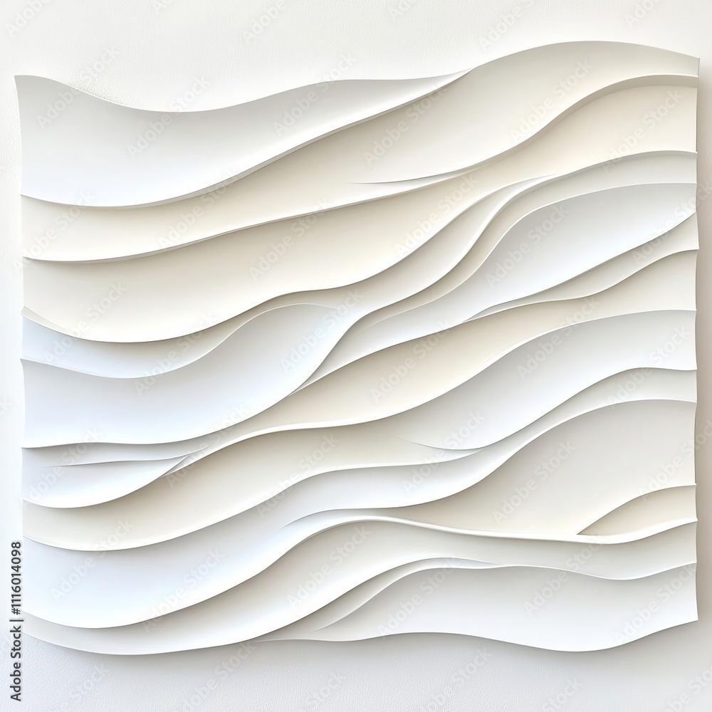 Obraz premium Plaster artwork of overlapping waves, exploring organic and natural forms