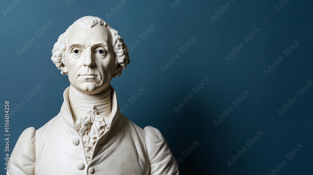 Obraz premium Plaster bust of a historical leader, detailed and authoritative
